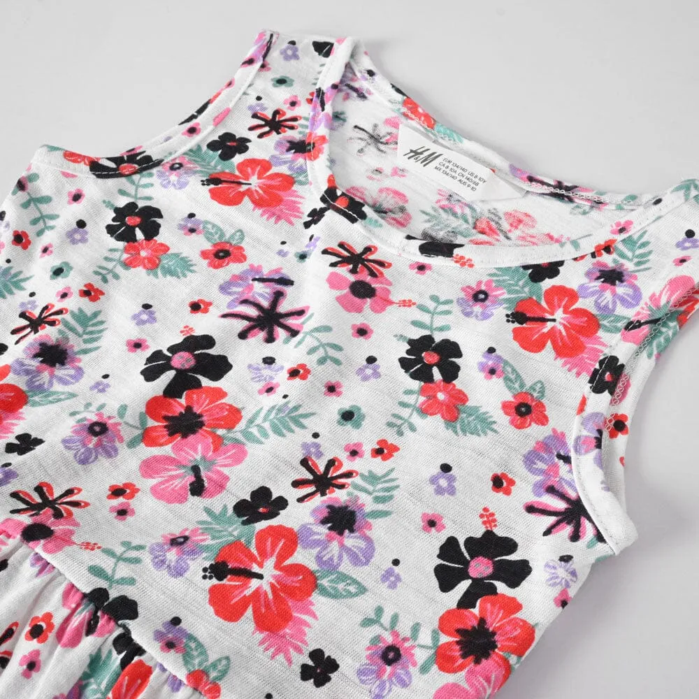 HM Girl's Enchanting Floral Sleeveless Flare Dress