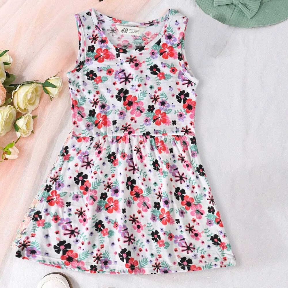 HM Girl's Enchanting Floral Sleeveless Flare Dress