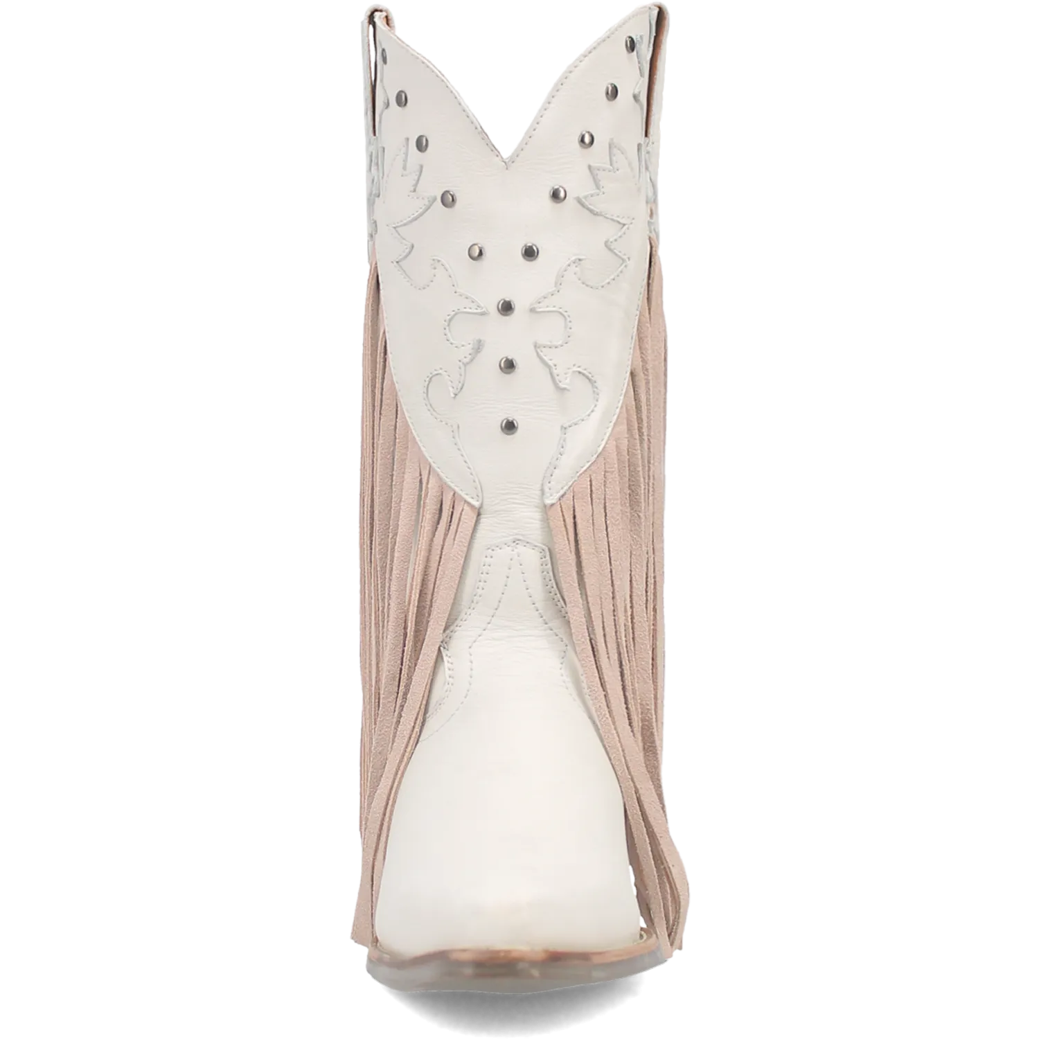 Hoedown Off White Leather Fringe Boots (DS)