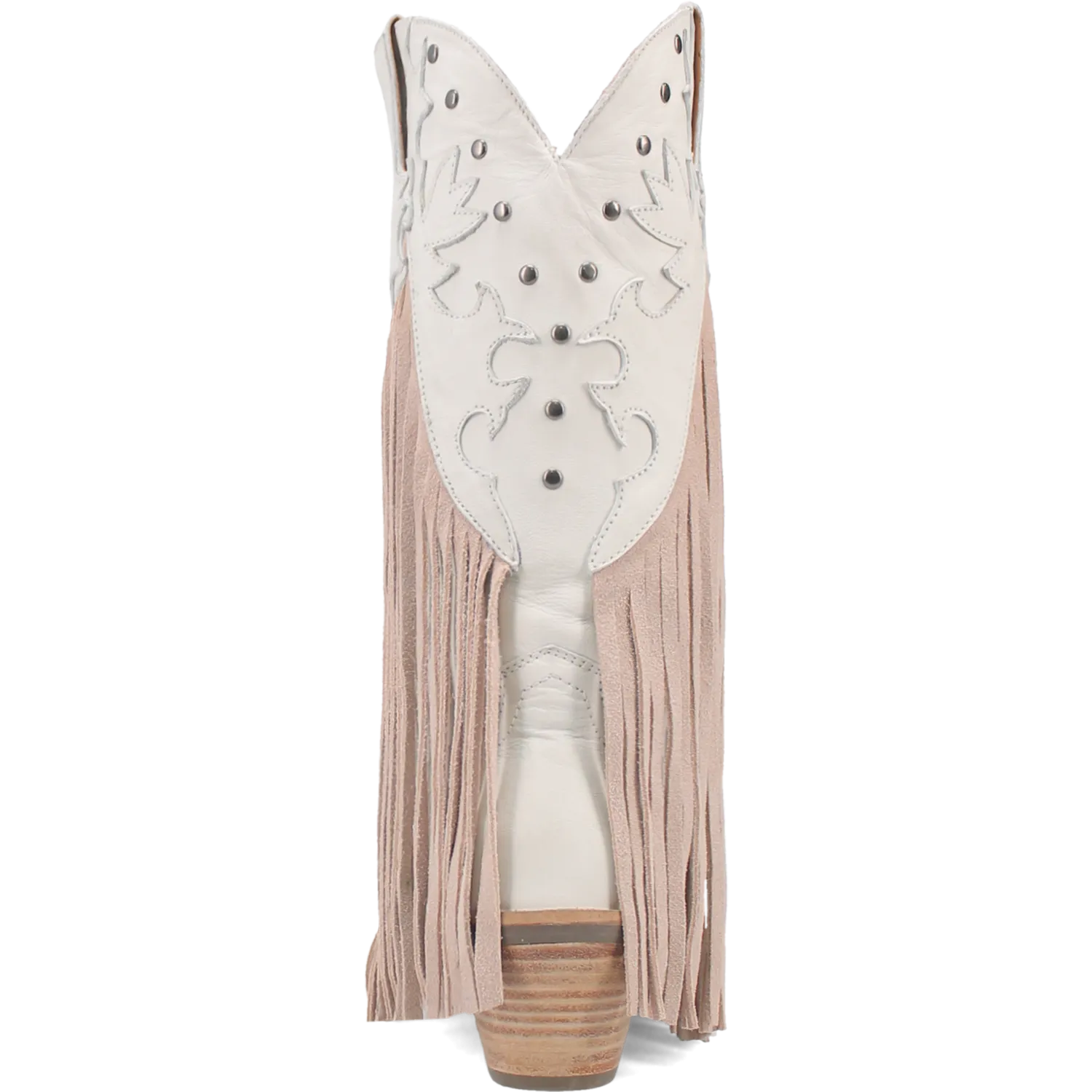 Hoedown Off White Leather Fringe Boots (DS)