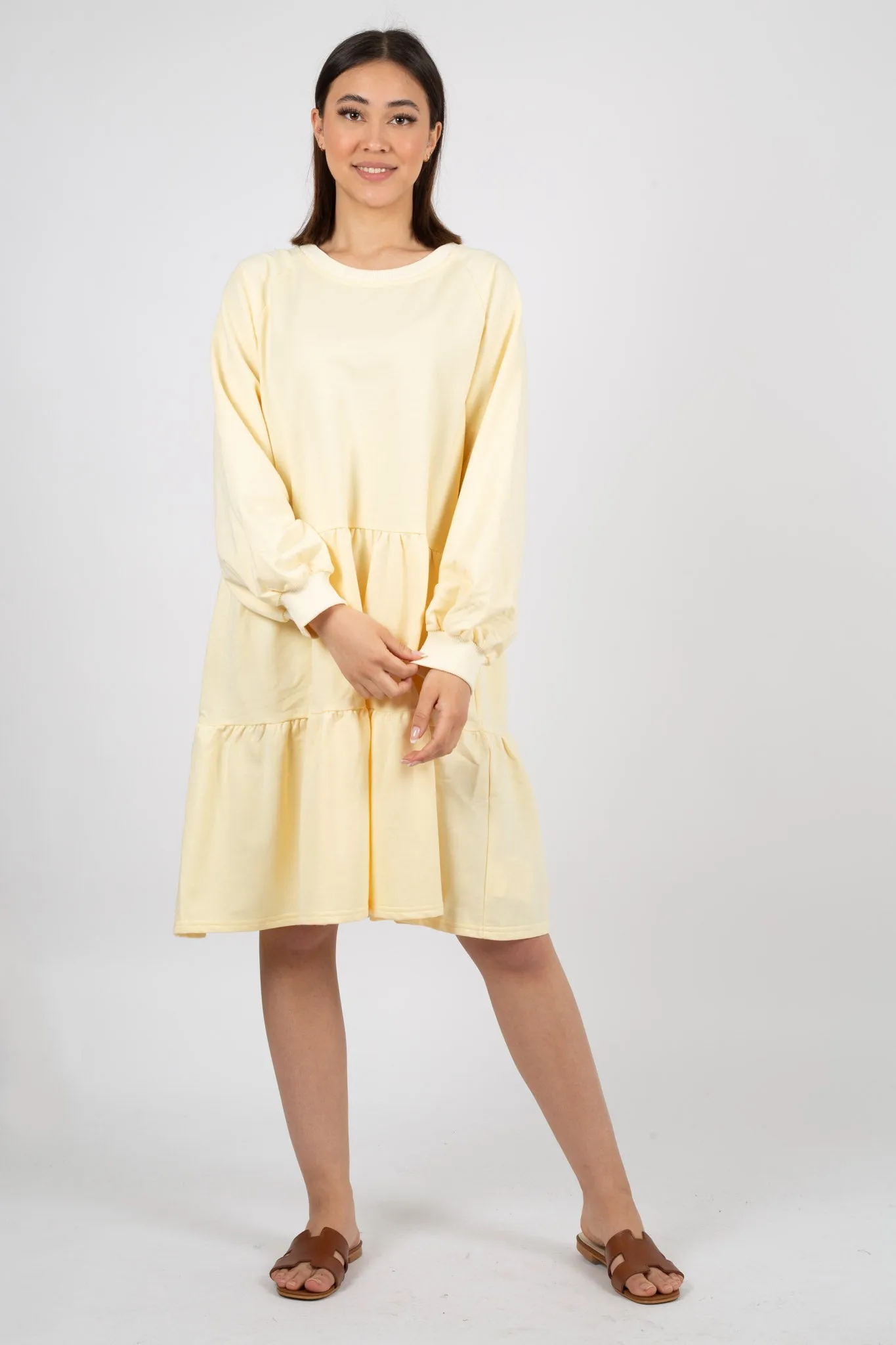 Holly Sweat Dress - Light Yellow
