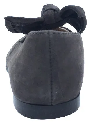 Hoo Shoes Chelia Bow Mary Jane, Grey Suede