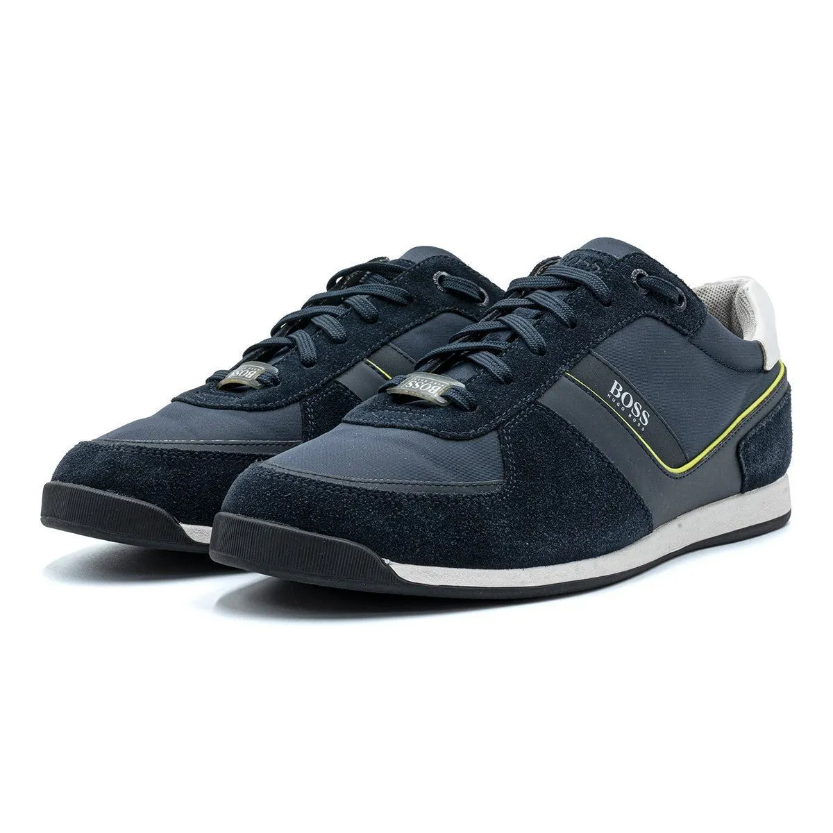 Hugo Boss Glaze Low-Top Sneakers Suede Blue Colour For Men