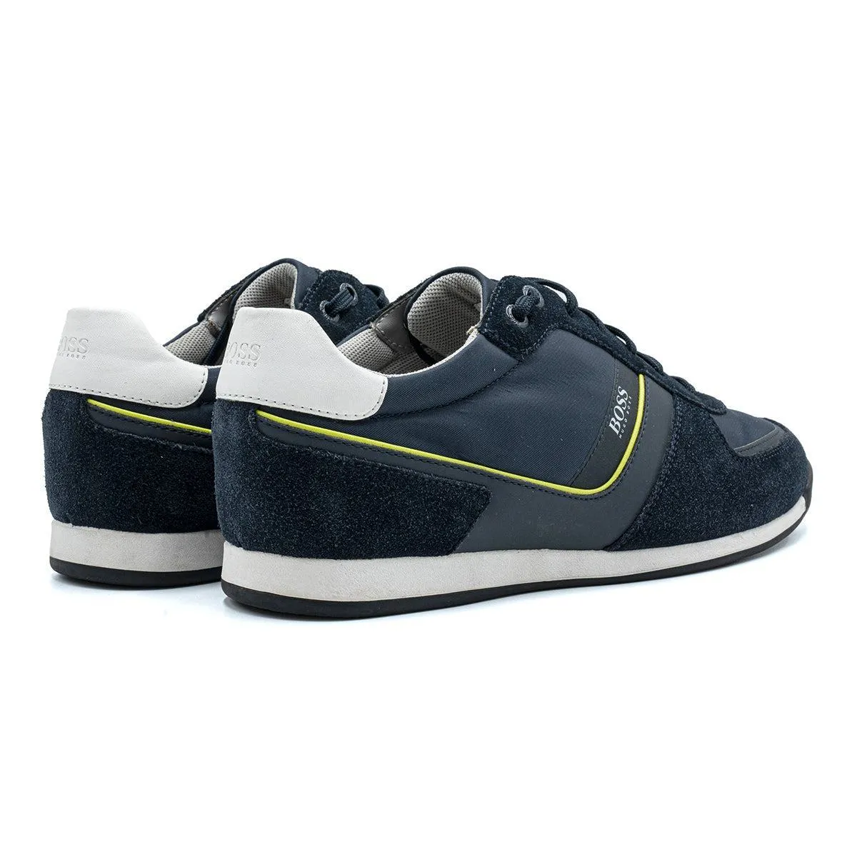 Hugo Boss Glaze Low-Top Sneakers Suede Blue Colour For Men