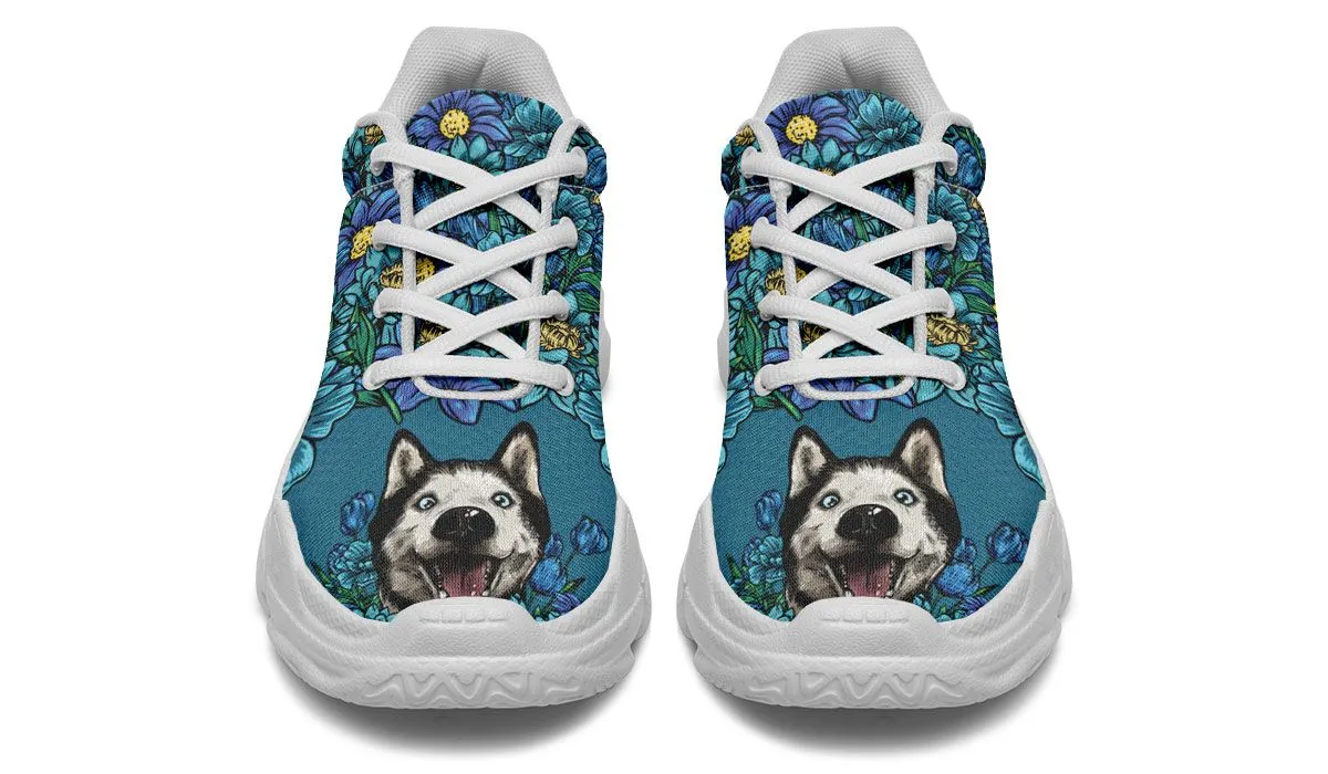 Illustrated Siberian Husky Chunky Sneakers