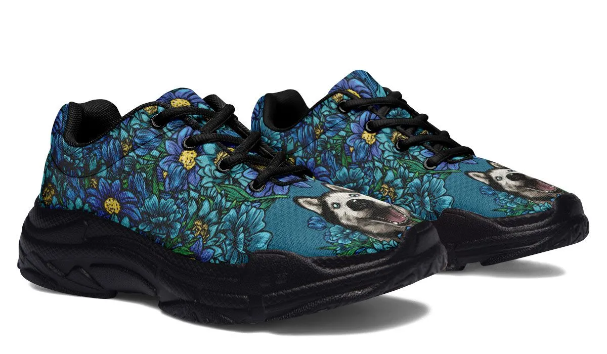 Illustrated Siberian Husky Chunky Sneakers