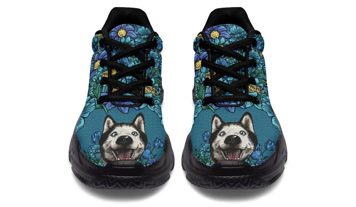 Illustrated Siberian Husky Chunky Sneakers