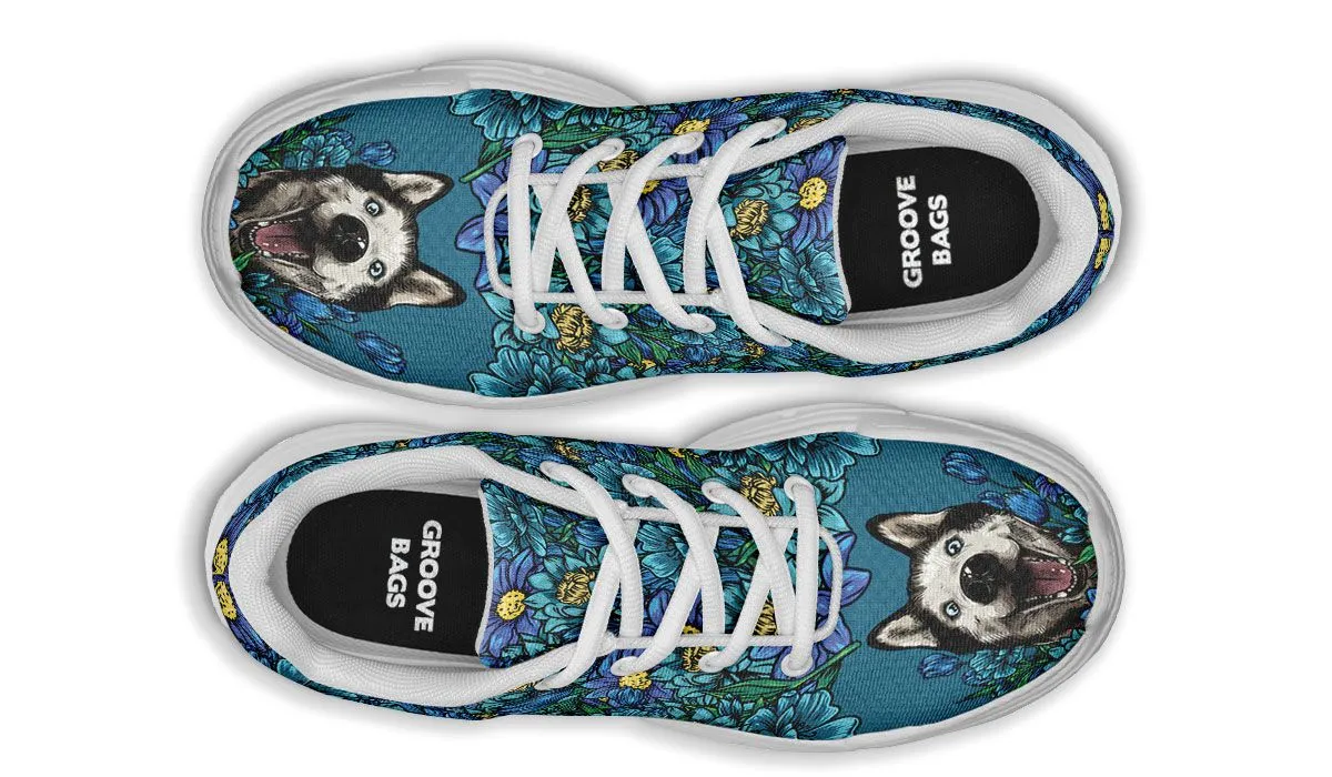 Illustrated Siberian Husky Chunky Sneakers