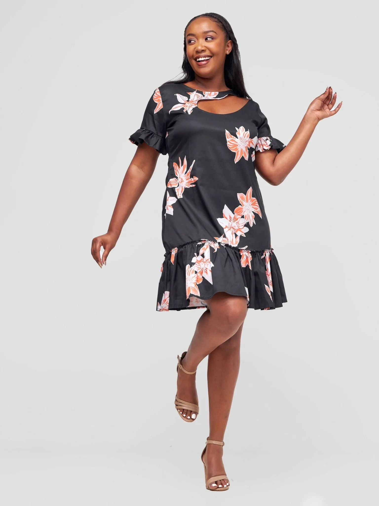 Inroses Hub Stargazer Lilies Dress - Black