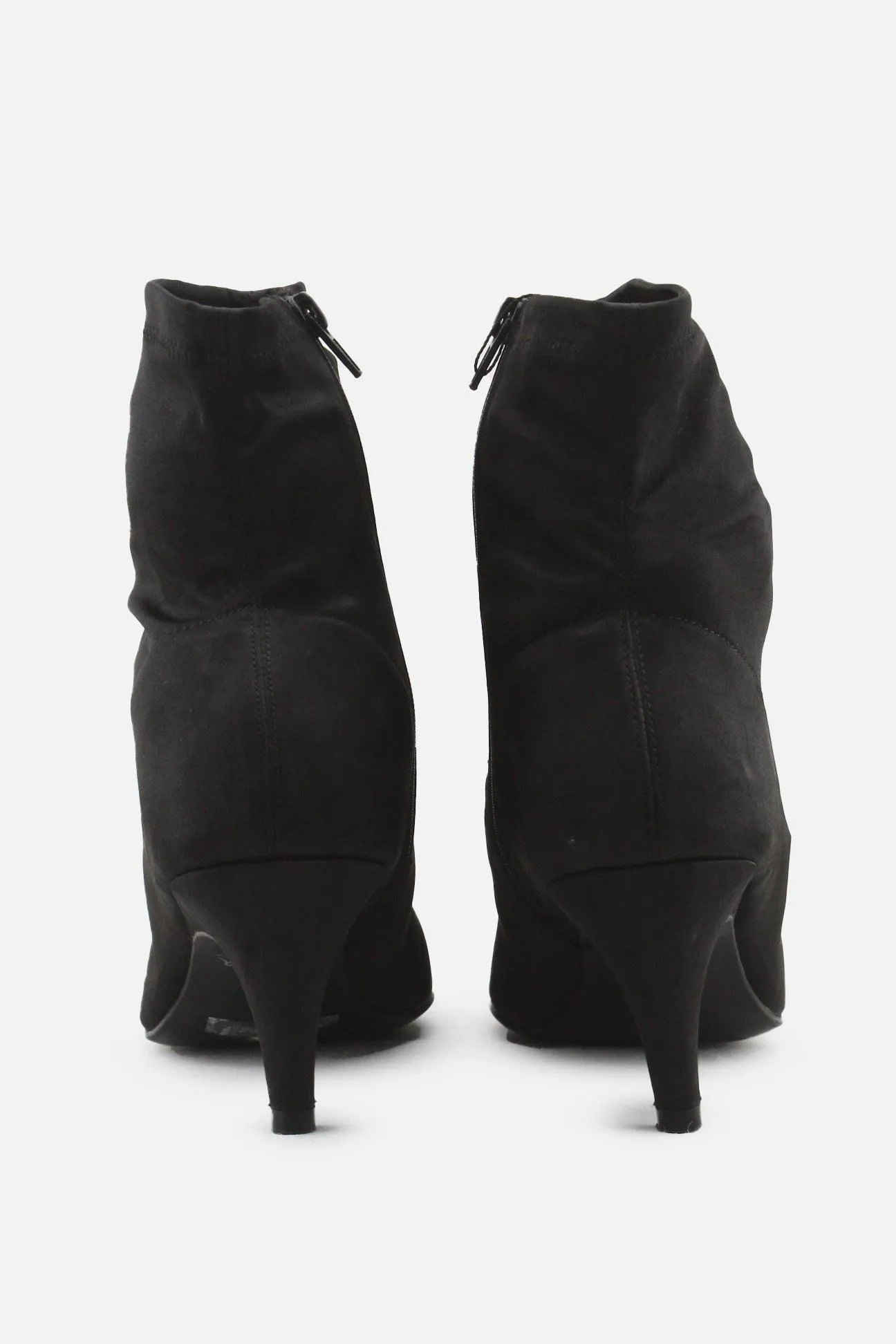 Insole Zipper Kitten Heels Ankle Boots | Textile
