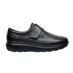 Joya Edward Black Mens Leather Arch Support Touch Fasten Shoes