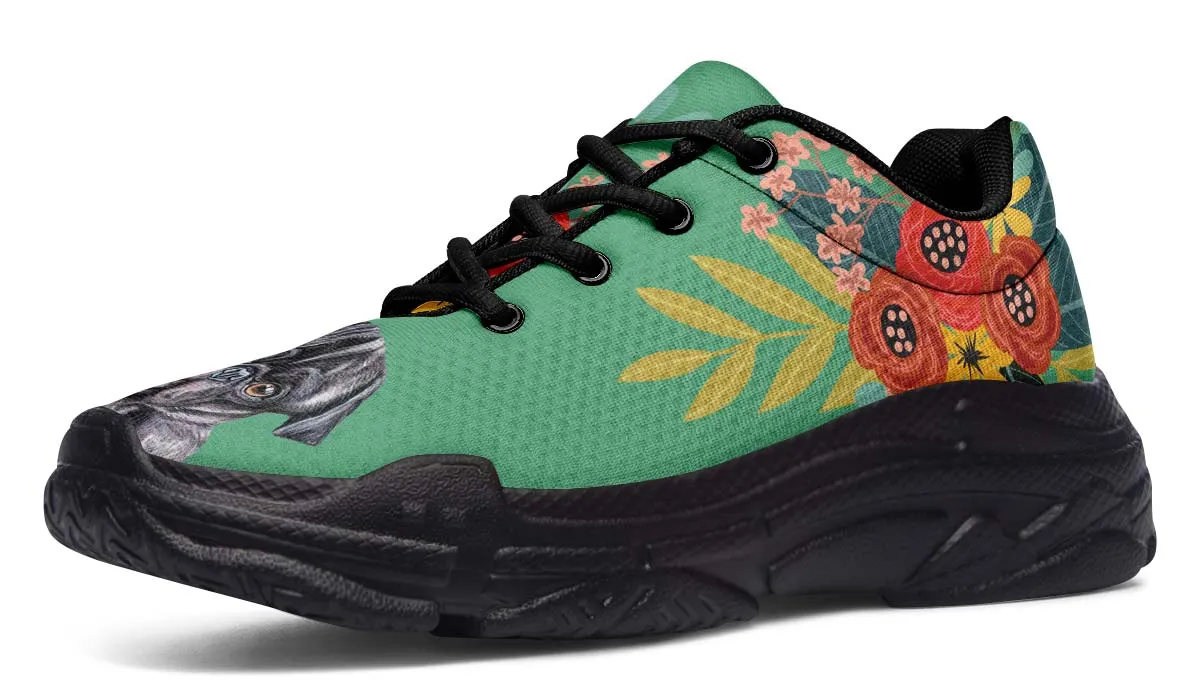Joyful Black Pug Chunky Sneakers