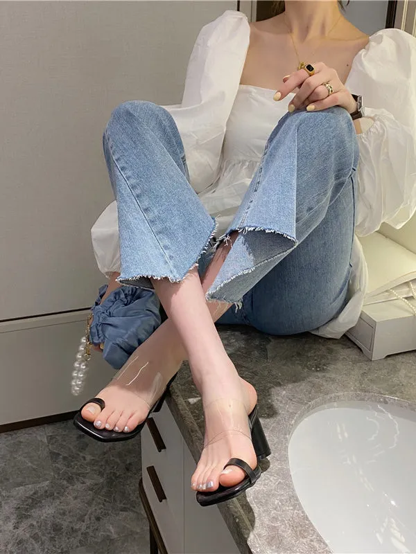 Katie Perspex Kitten Mule Heels