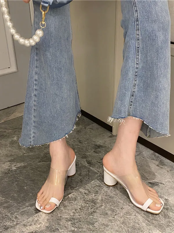 Katie Perspex Kitten Mule Heels