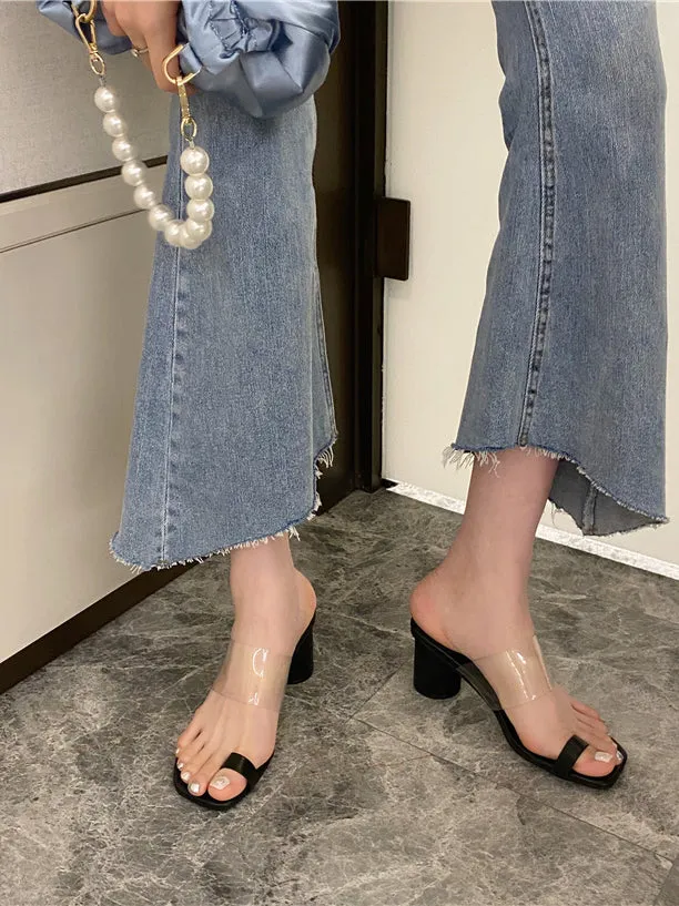 Katie Perspex Kitten Mule Heels