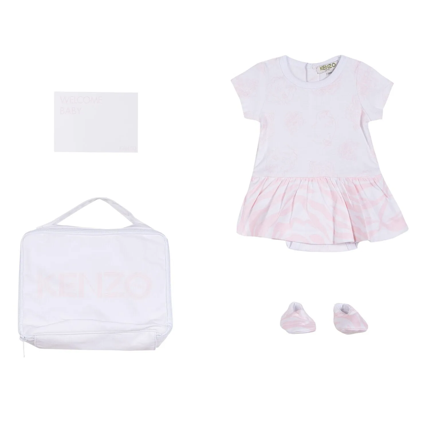 Kenzo Kids tiger print dress pink