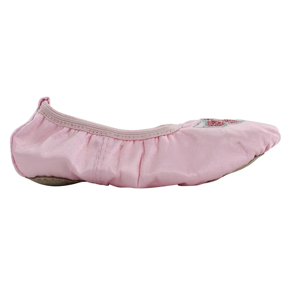 Kid Girl's Satin Pink Basic Yoga Dance Practice Shoes