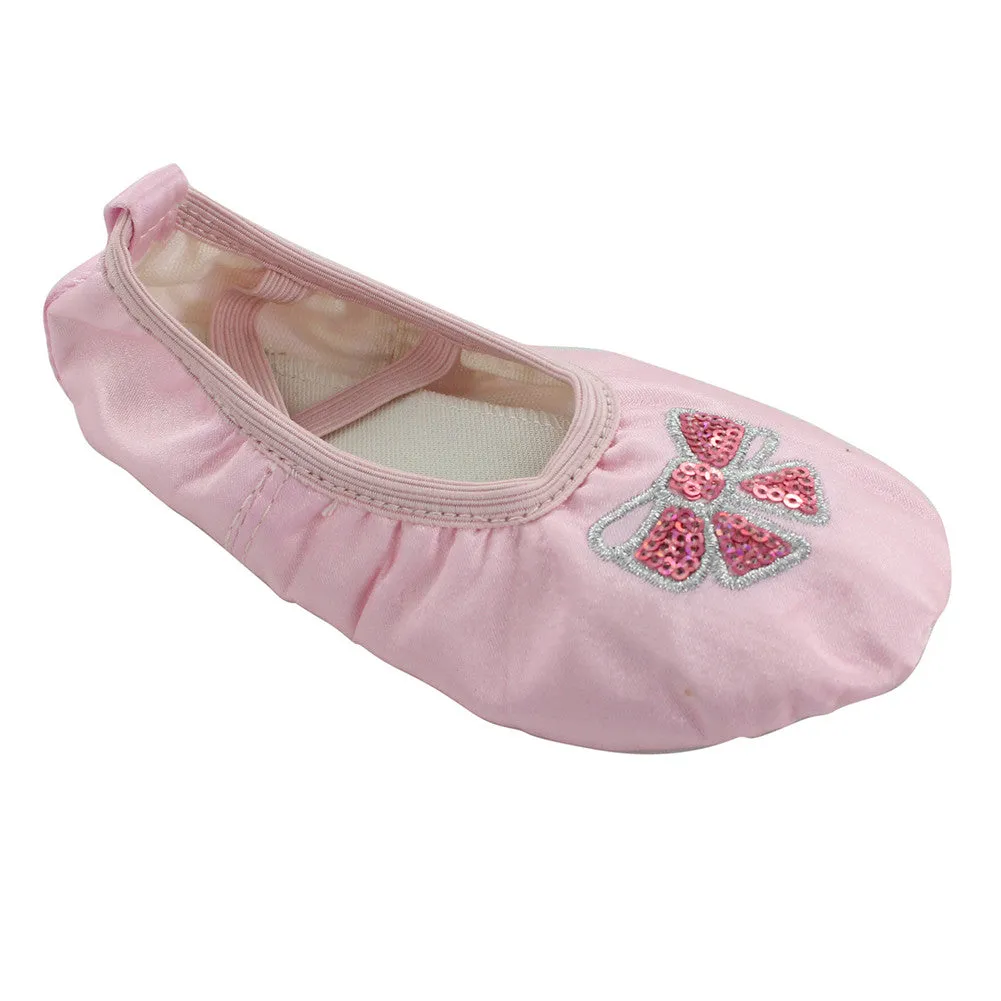 Kid Girl's Satin Pink Basic Yoga Dance Practice Shoes