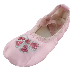 Kid Girl's Satin Pink Basic Yoga Dance Practice Shoes