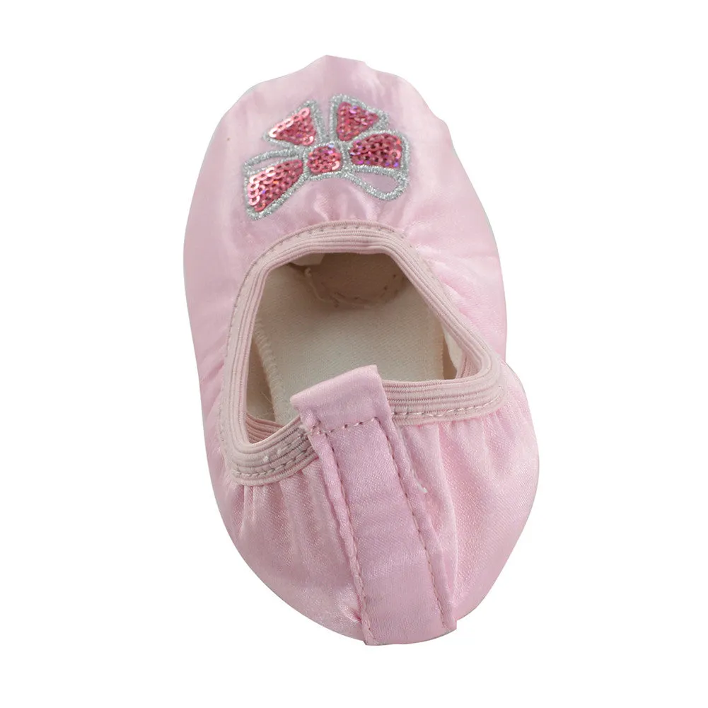 Kid Girl's Satin Pink Basic Yoga Dance Practice Shoes