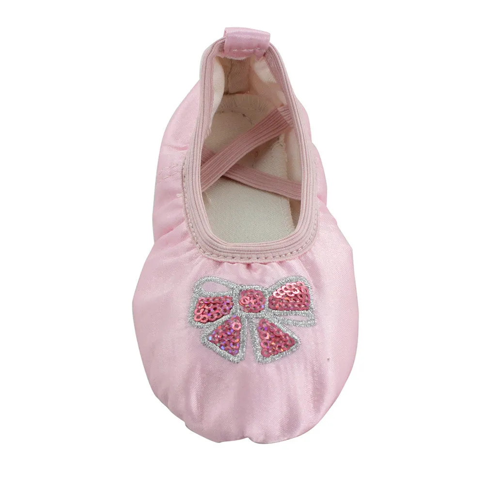 Kid Girl's Satin Pink Basic Yoga Dance Practice Shoes