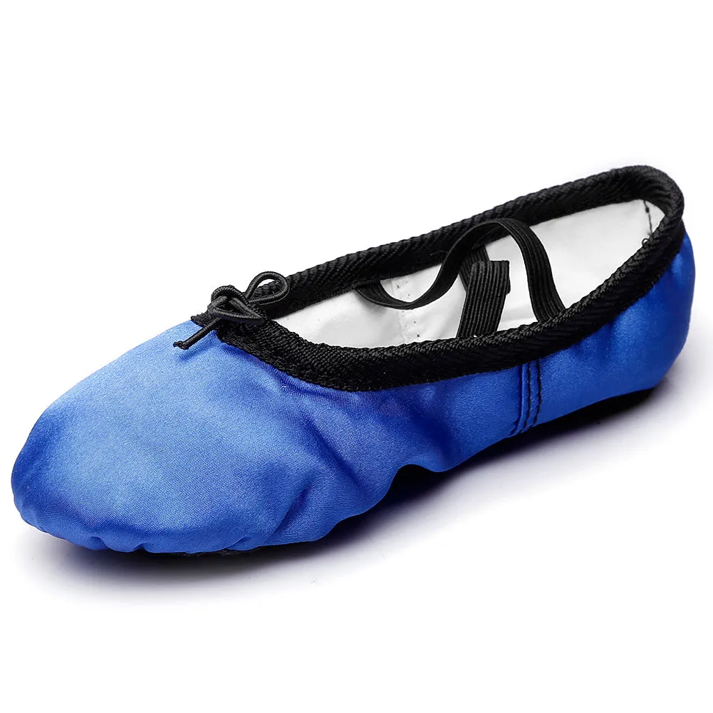 Kid Girl's Satin Practice Ballet Slipper Yoga Shoe