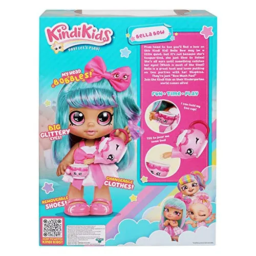 Kindi Kids Fun Time Friends - Pre-School Play Doll, Bella Bow - for Ages 3  | Changeable Clothes and Removable Shoes