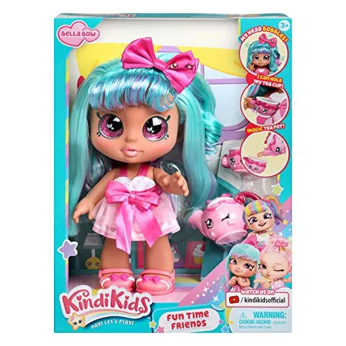 Kindi Kids Fun Time Friends - Pre-School Play Doll, Bella Bow - for Ages 3  | Changeable Clothes and Removable Shoes