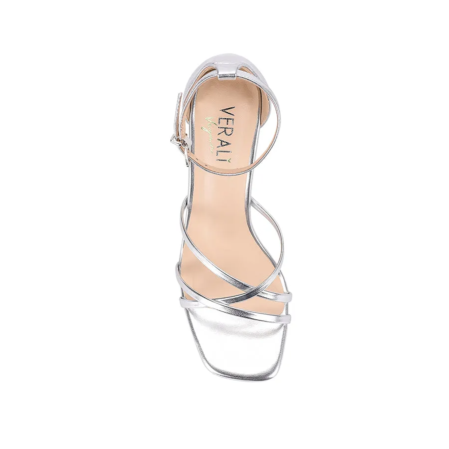 Kingdom II Block Heel Sandals - Silver Smooth