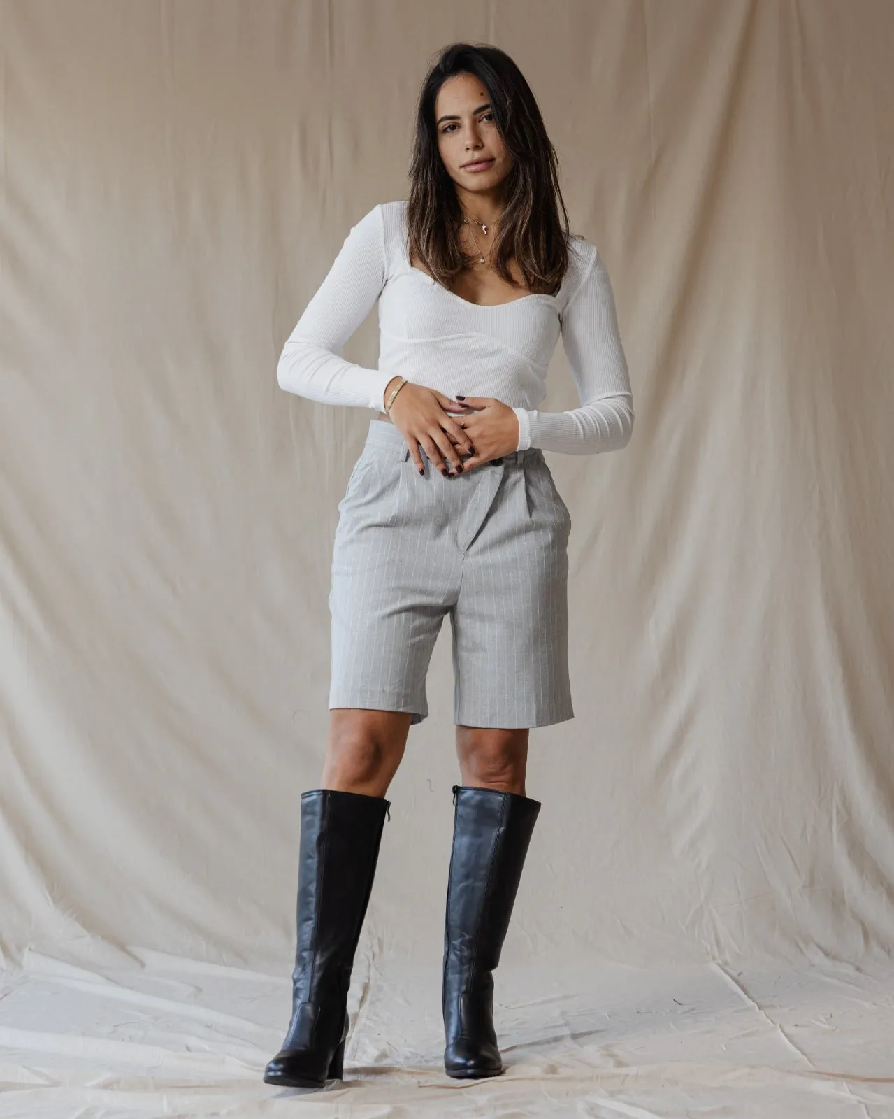 Knee High Leather Boots Black