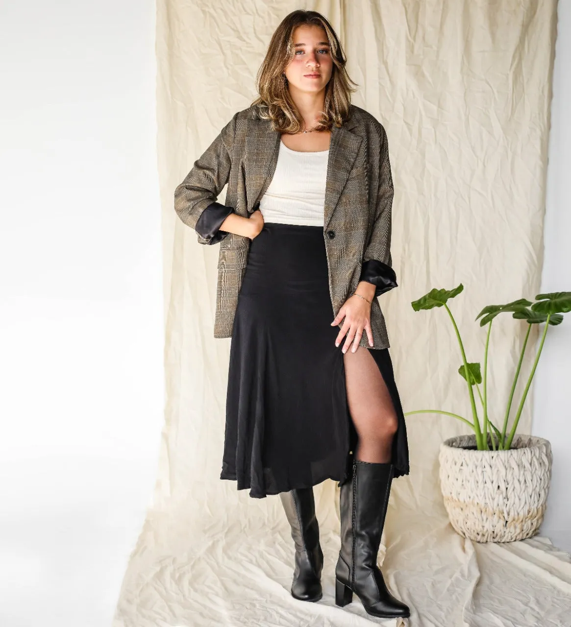 Knee High Leather Boots Black