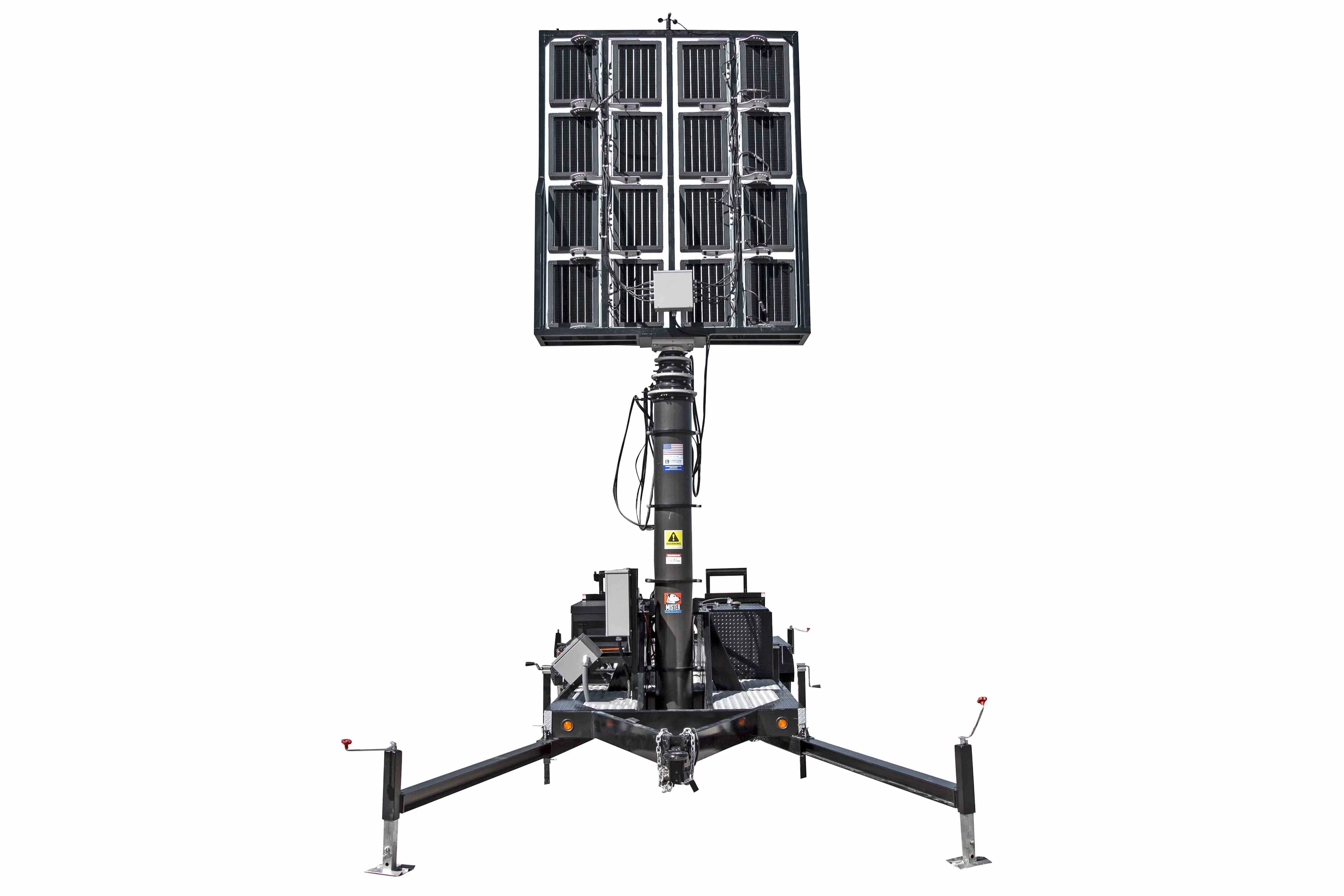 Larson Electronics 60' Pneumatic Megatower™ on 21 Foot Trailer - (16) 500 Watt LED Lights - 14KW Genset - 110 Gallons