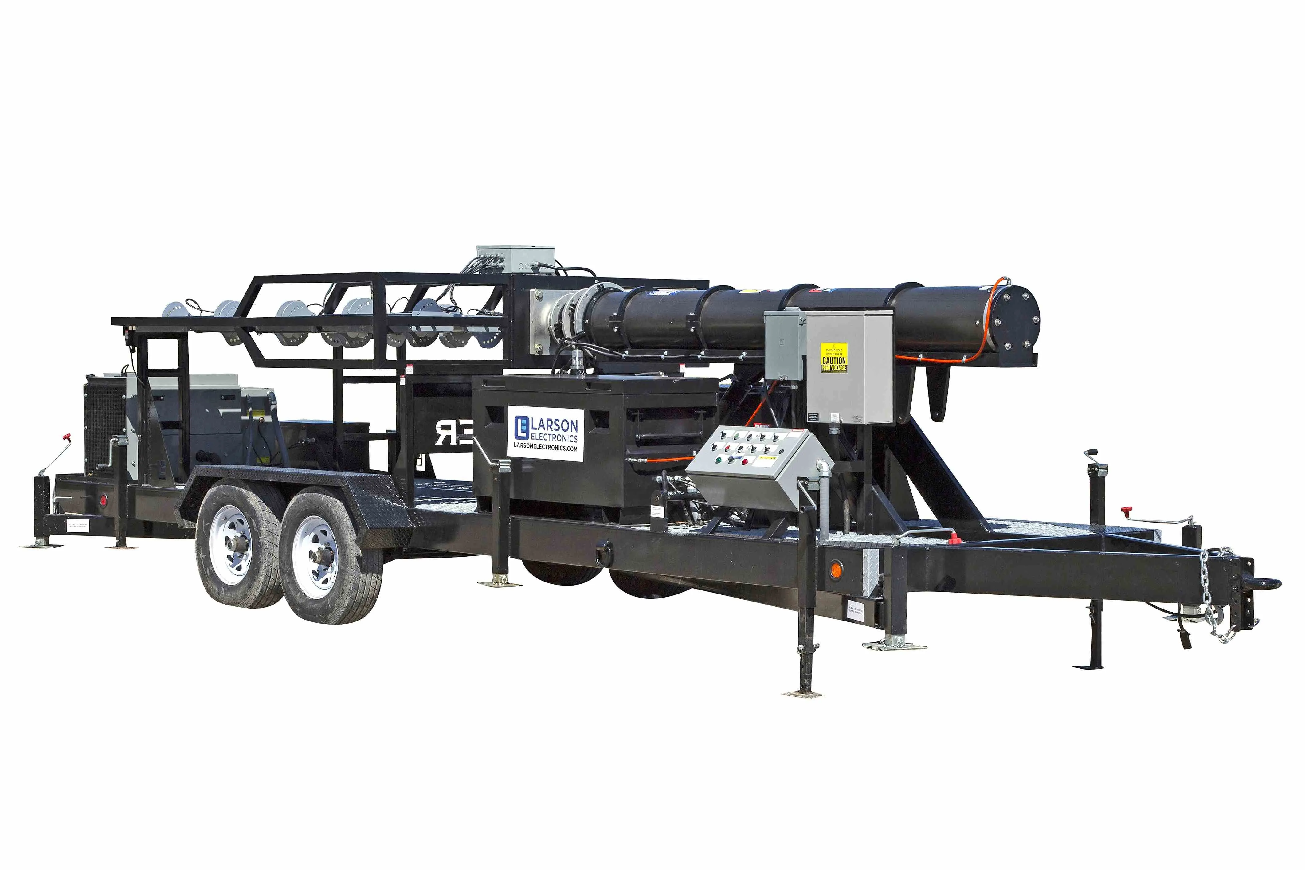 Larson Electronics 60' Pneumatic Megatower™ on 21 Foot Trailer - (16) 500 Watt LED Lights - 14KW Genset - 110 Gallons