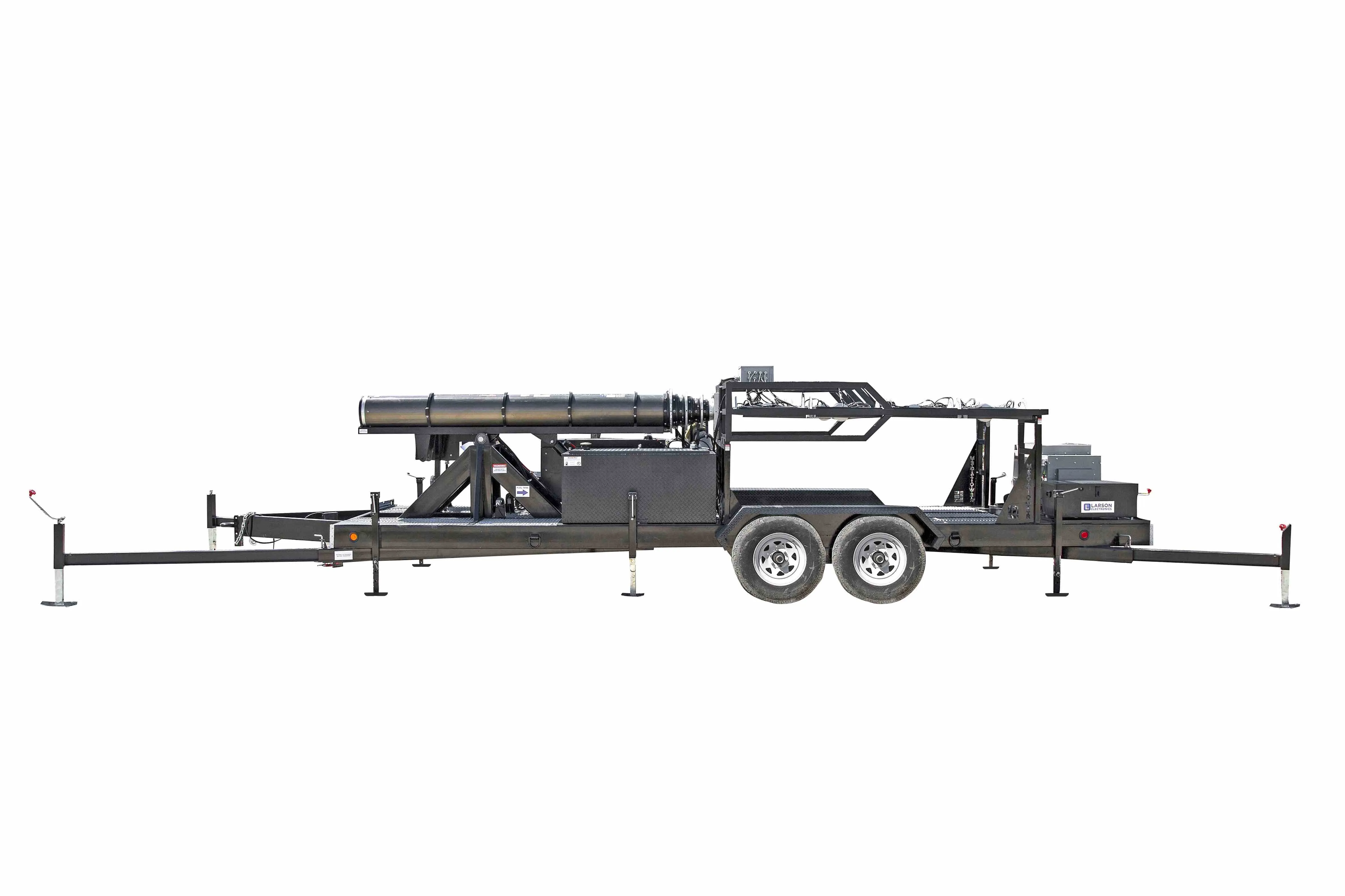 Larson Electronics 60' Pneumatic Megatower™ on 21 Foot Trailer - (16) 500 Watt LED Lights - 14KW Genset - 110 Gallons