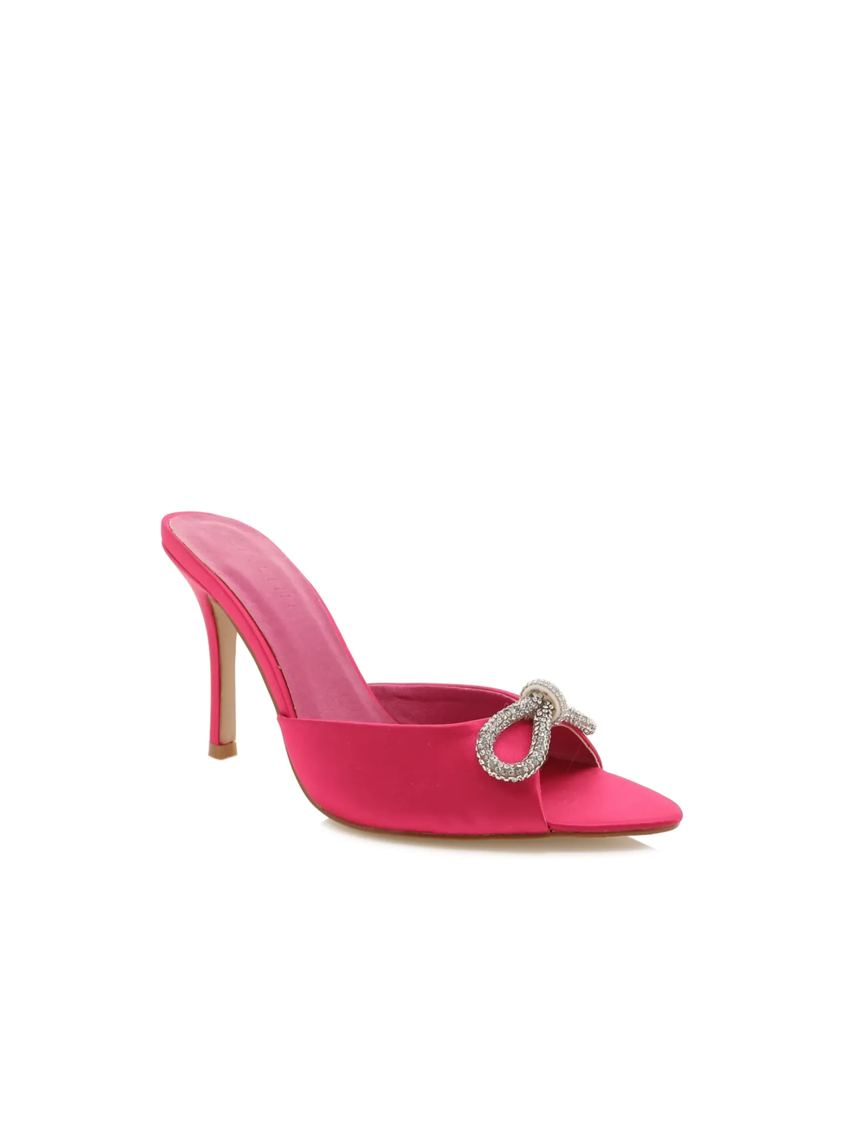 Leilah Bow Heel Raspberry Satin