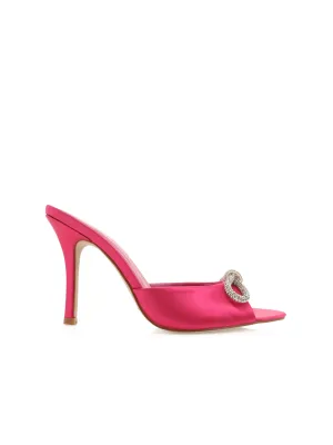 Leilah Bow Heel Raspberry Satin