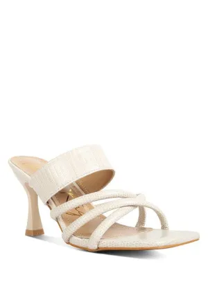 London Rag CHIRI Criss Cross Strap Spool Heel Sandals