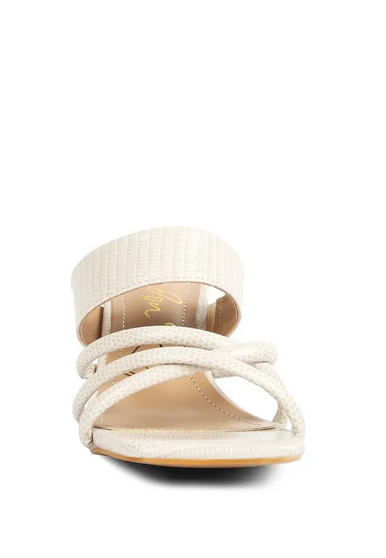 London Rag CHIRI Criss Cross Strap Spool Heel Sandals