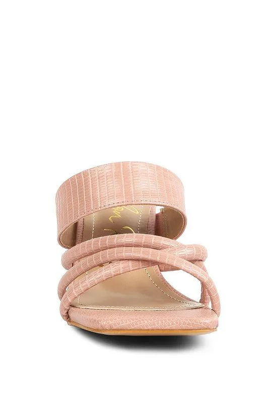 London Rag CHIRI Criss Cross Strap Spool Heel Sandals