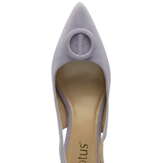 Lotus Delfina Lilac Suede Kitten Heel Shoe