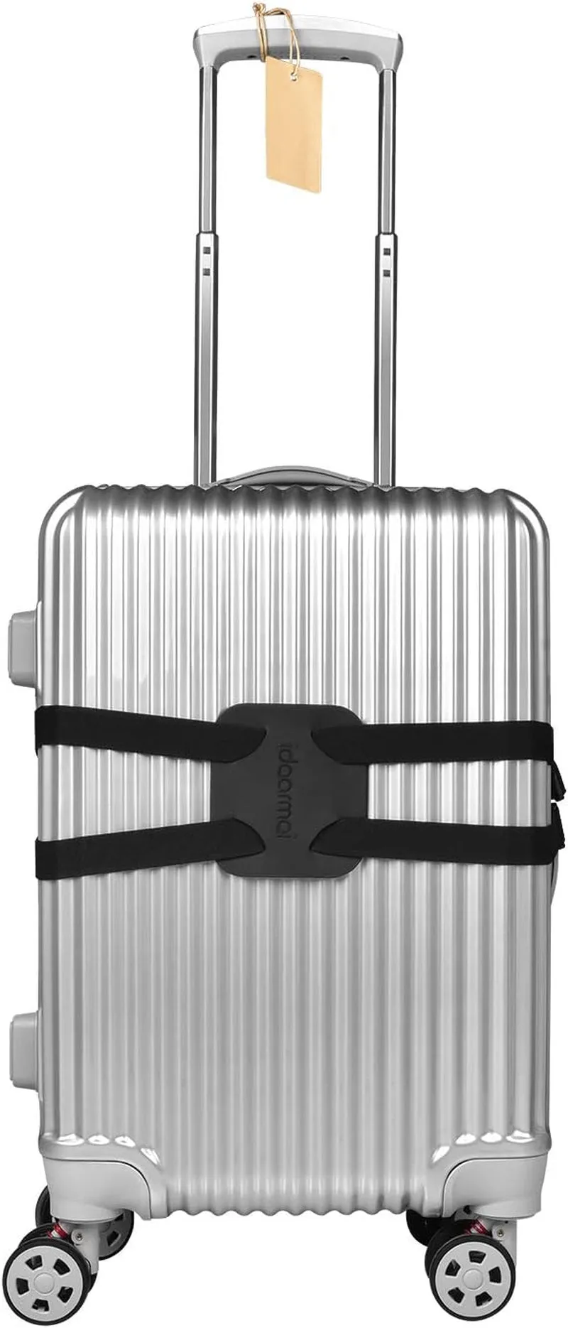 Luggage Straps Bag Bungees for Add a Bag Easy to Travel Suitcase Elastic Strap Belt， High Elastic Suitcase Adjustable Belt Bag Bungees with Buckles (Black/Black)