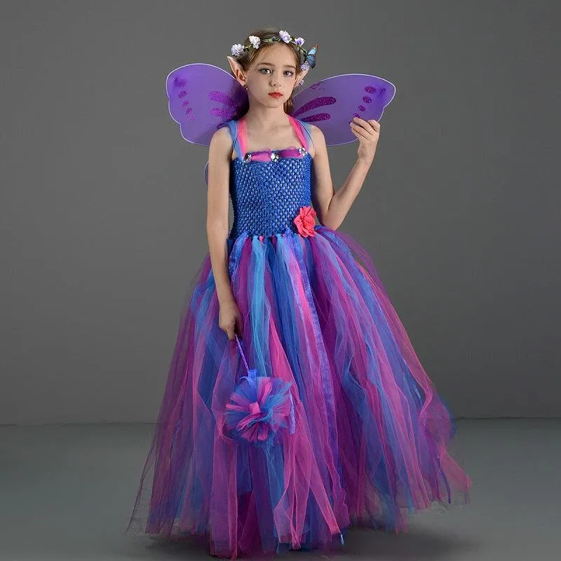 Magic Wonderland Dress Halloween cosplay costumes Girl's flower suspender mesh princess dress Carnival Birthday Banquet Halloween Dress Dress