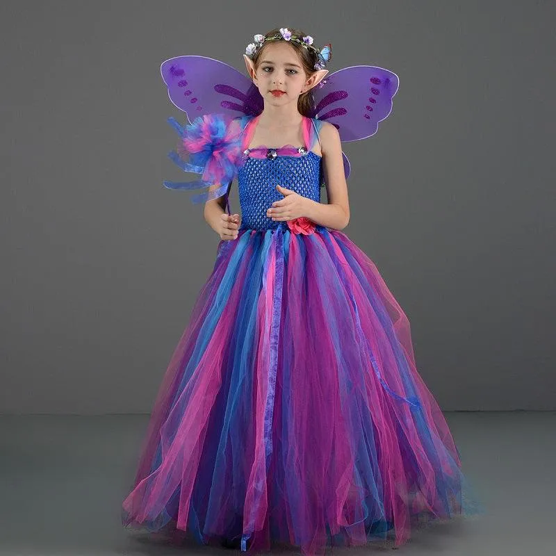 Magic Wonderland Dress Halloween cosplay costumes Girl's flower suspender mesh princess dress Carnival Birthday Banquet Halloween Dress Dress