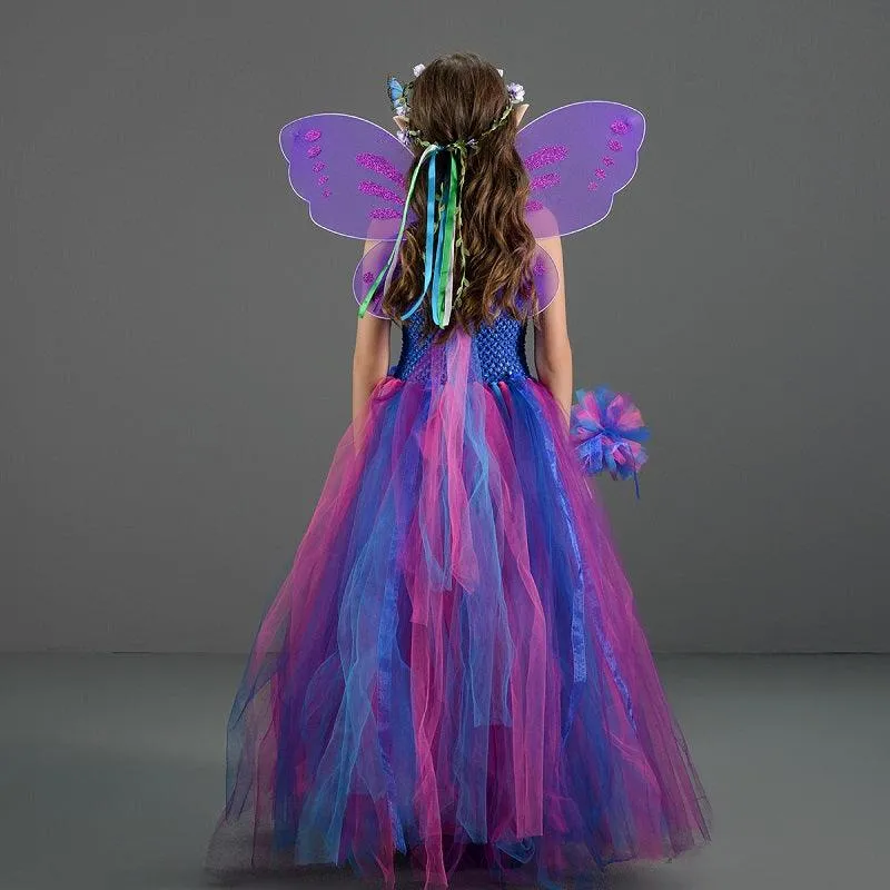 Magic Wonderland Dress Halloween cosplay costumes Girl's flower suspender mesh princess dress Carnival Birthday Banquet Halloween Dress Dress