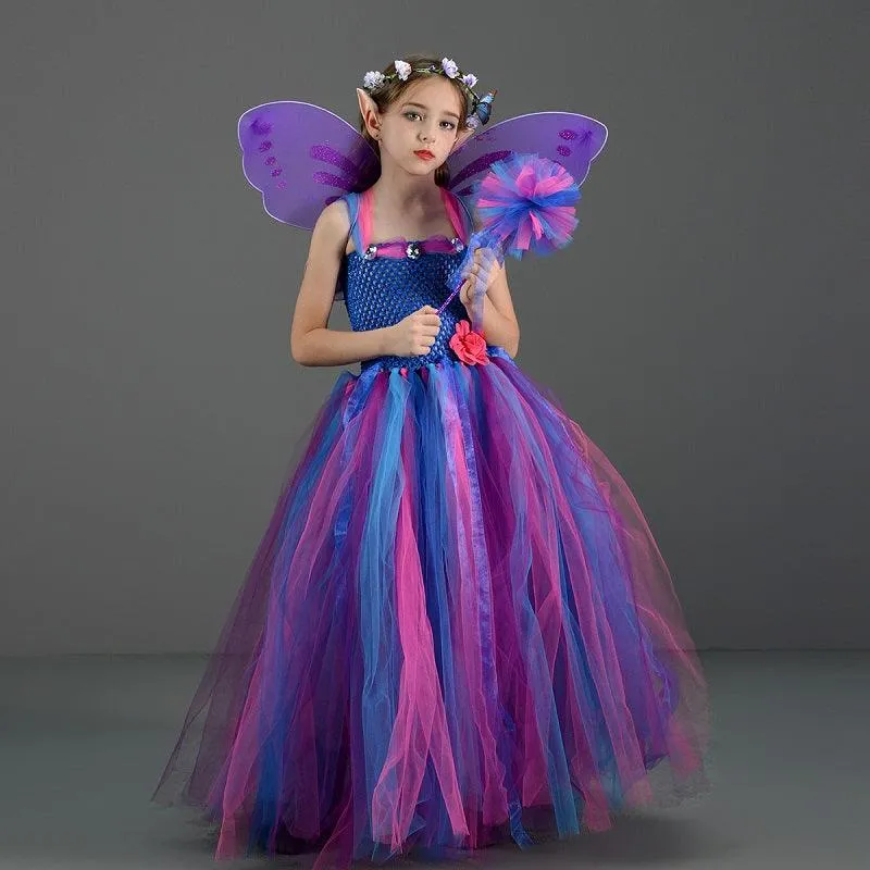 Magic Wonderland Dress Halloween cosplay costumes Girl's flower suspender mesh princess dress Carnival Birthday Banquet Halloween Dress Dress