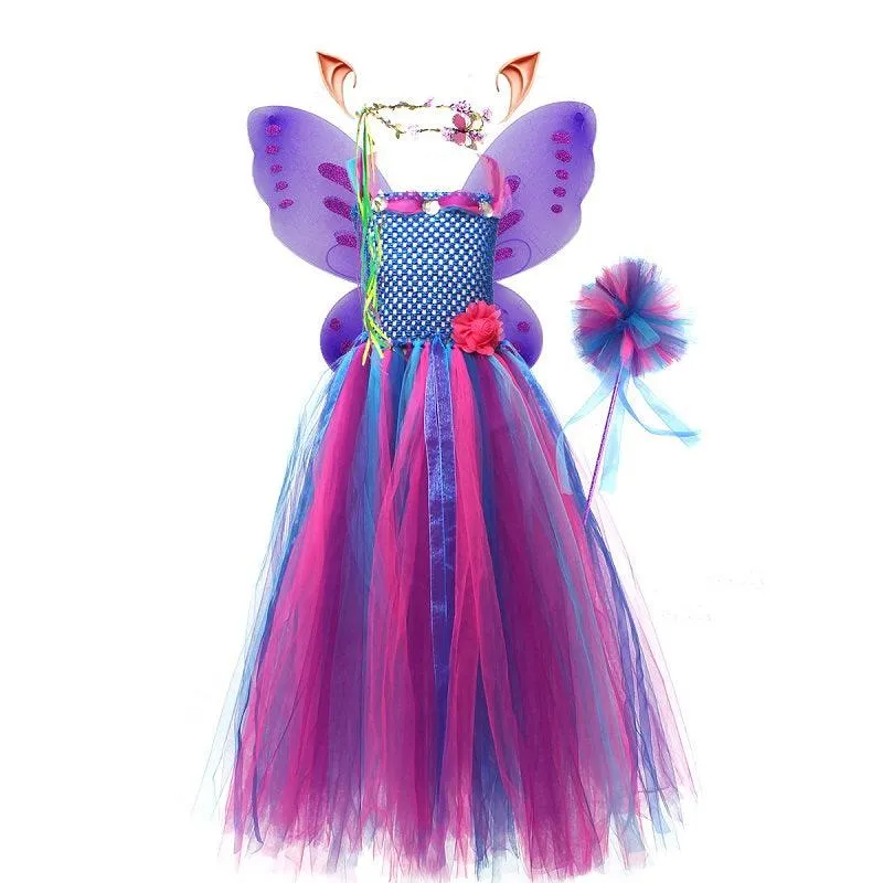 Magic Wonderland Dress Halloween cosplay costumes Girl's flower suspender mesh princess dress Carnival Birthday Banquet Halloween Dress Dress