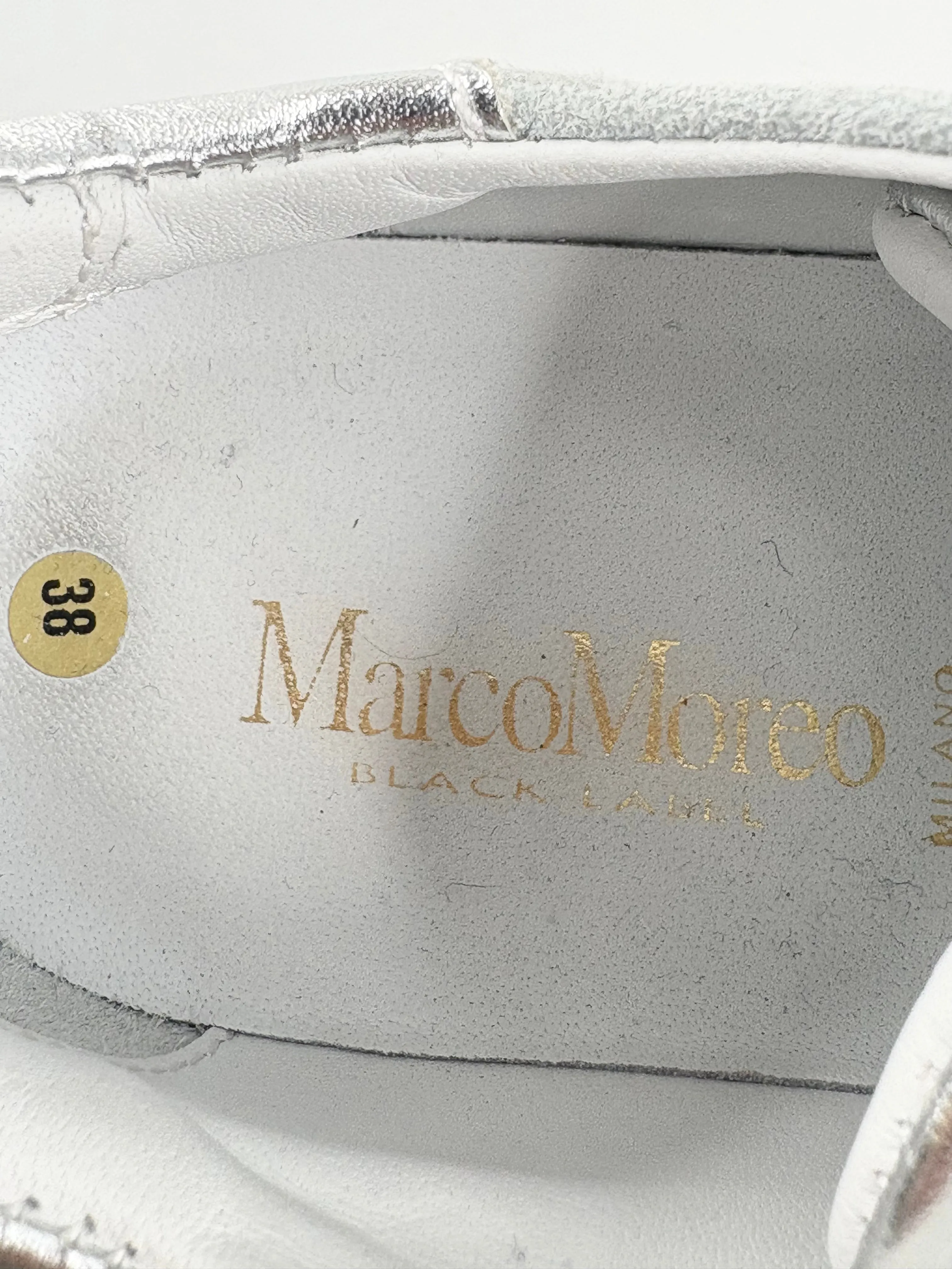 Marco Moreo Sky Blue Suede-Blend Studded Sneakers - EU38