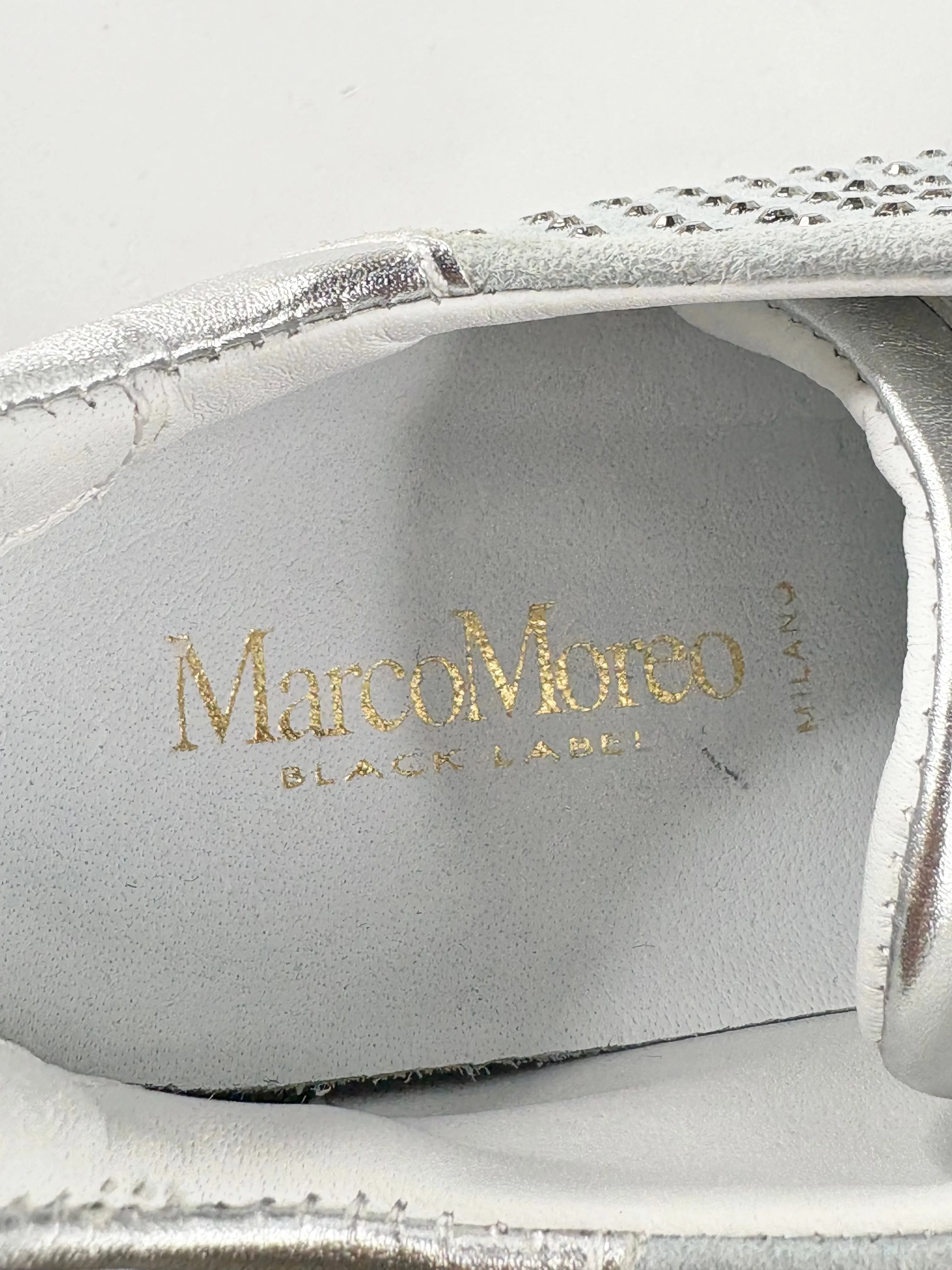 Marco Moreo Sky Blue Suede-Blend Studded Sneakers - EU38