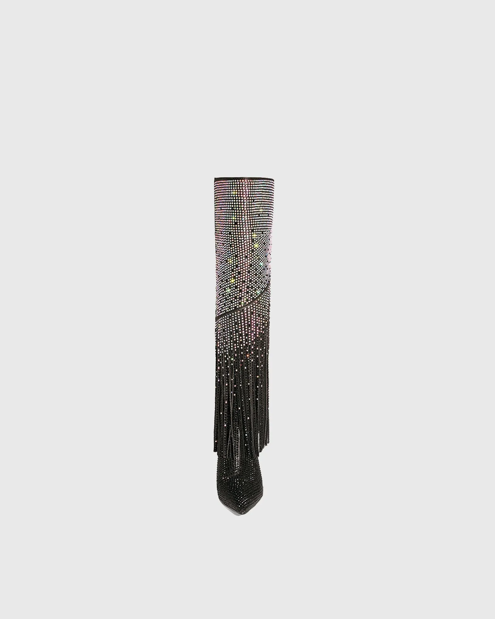Marica Starry Rhinestone Fringe Knee High Boots