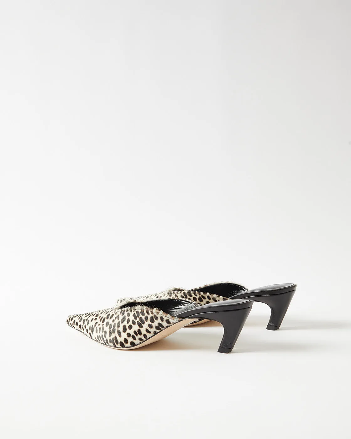 Mathilde Mule Pony Polkadot Black   White